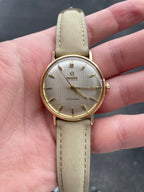14K Omega Seamaster Linen Dial
