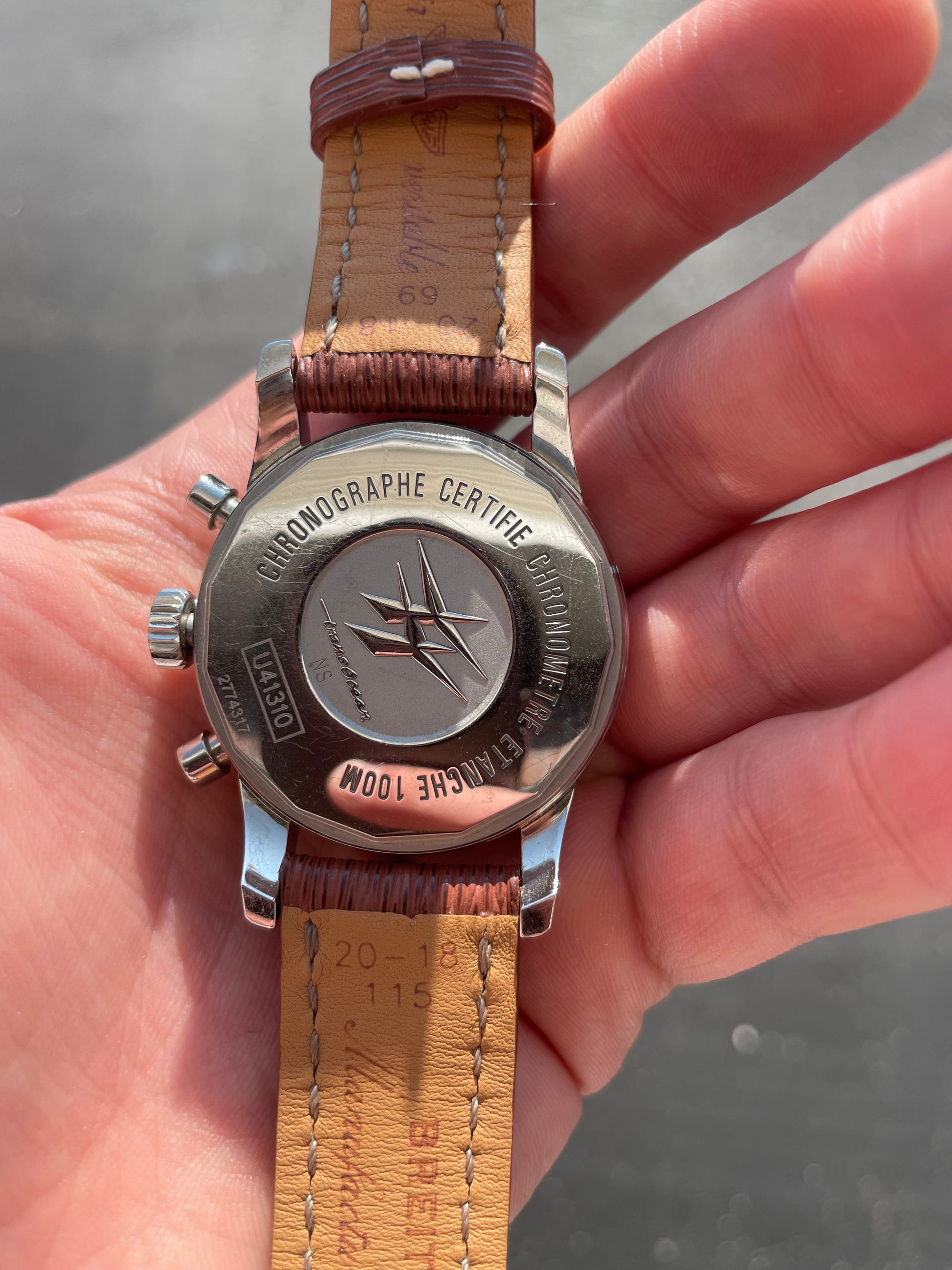 Breitling Transocean Chronograph w/ Rose Gold Diamond Bezel