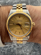 Rolex Datejust 16013 – Champagne Tapestry Dial – “American Psycho” – Circa 1985